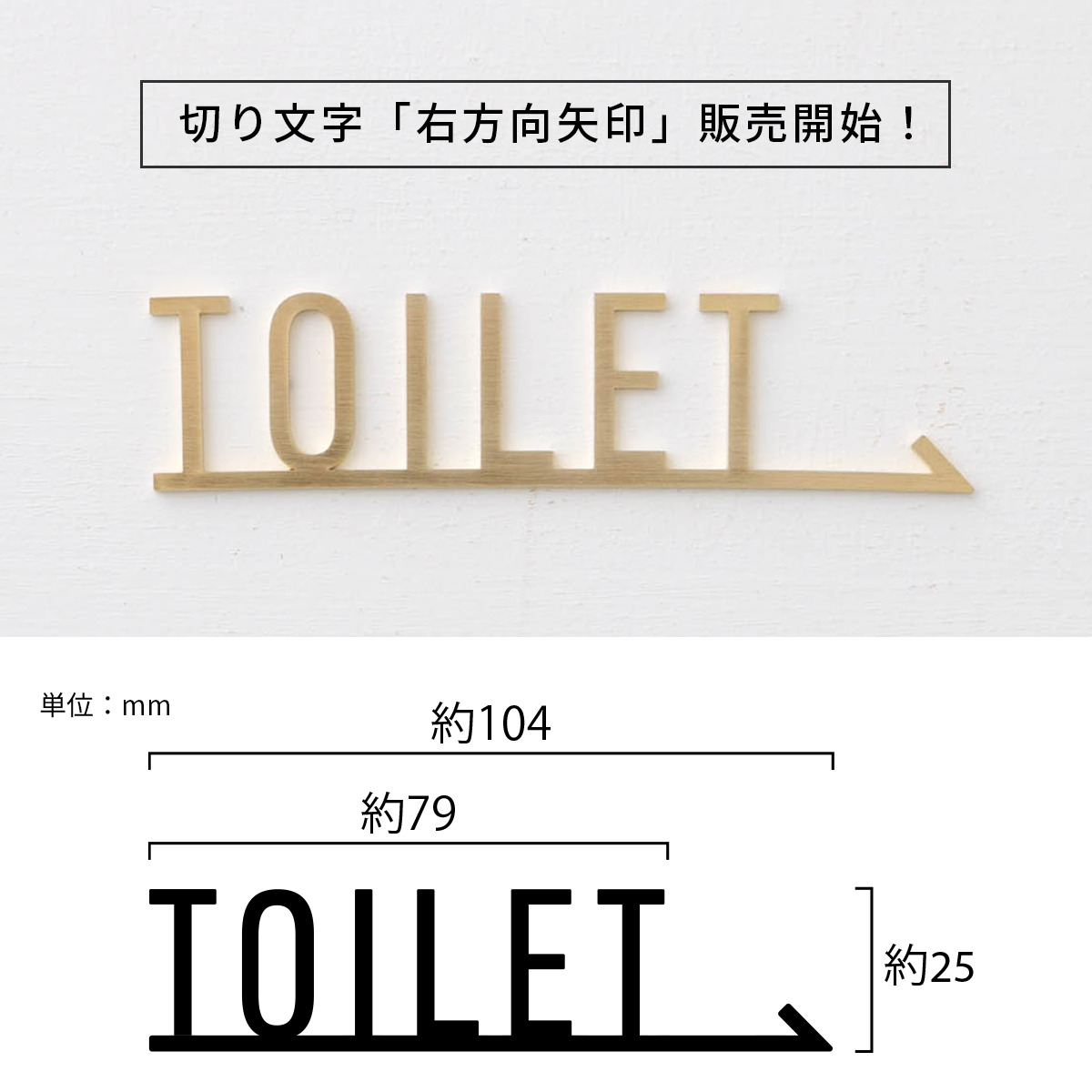 真鍮サイン・ネーム・ドアプレート TOILET TEKKI CRAFT・テッキクラフト